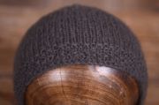 Dark grey smooth mohair hat