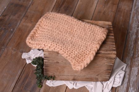 Light camel small plaited blanket