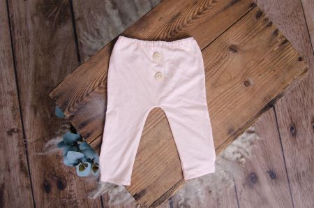 Pantalon en maille rose bébé