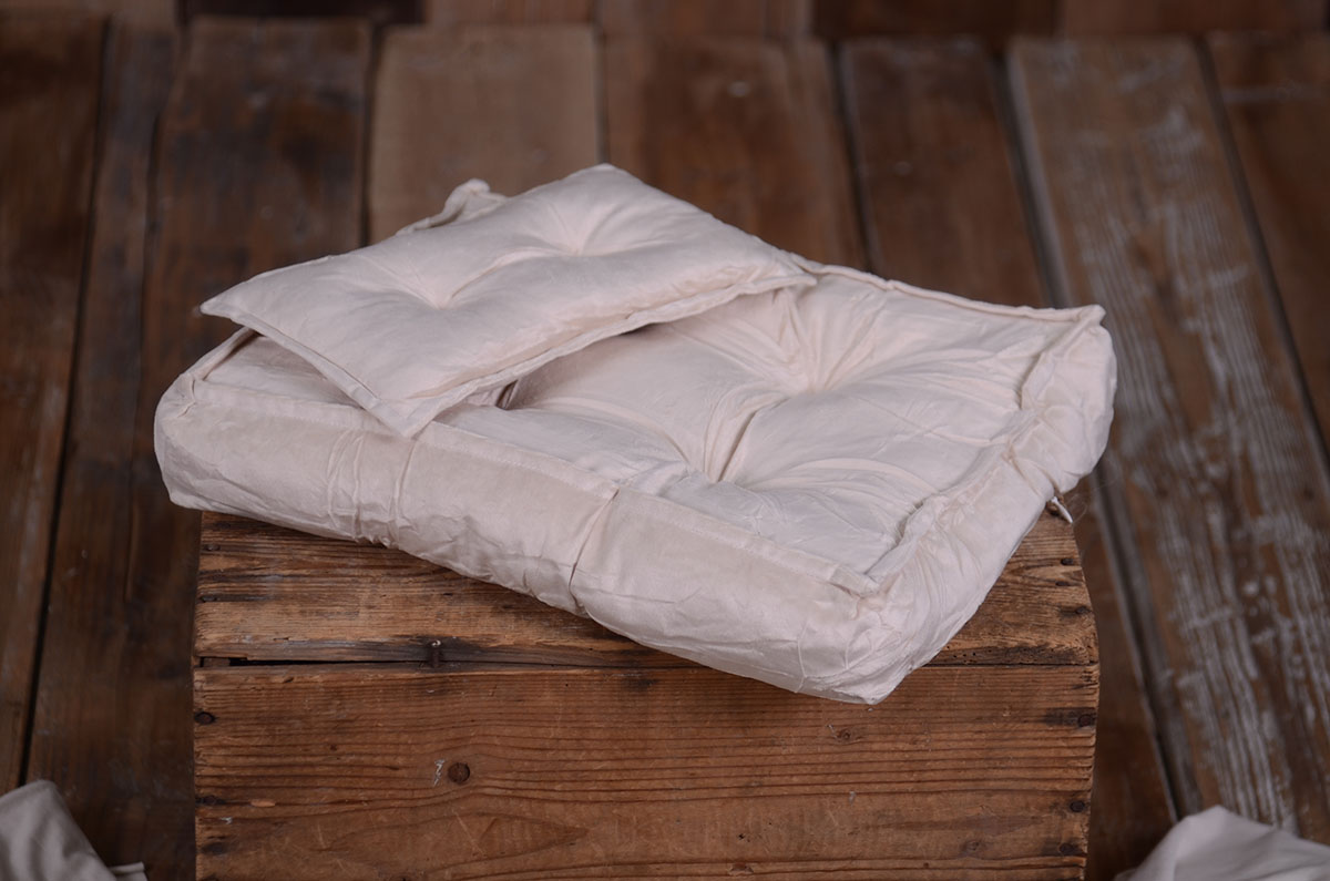 Beige large mattress and pillow set