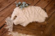 Beige faux leather fabric