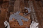 Grey mohair pyjama and hat set