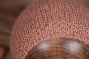 Dark pink smooth mohair hat
