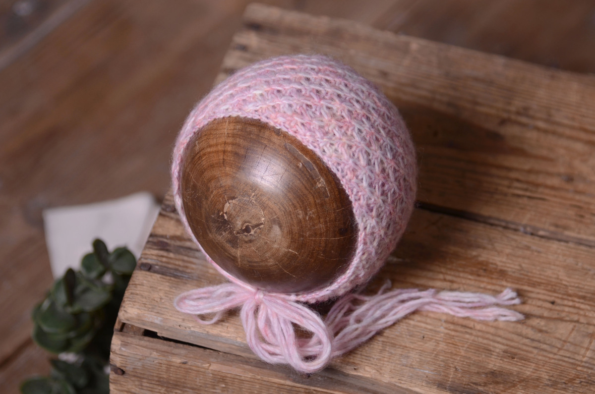 Gorro de angora multicolor rosa