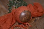Russet mohair wrap and hat set