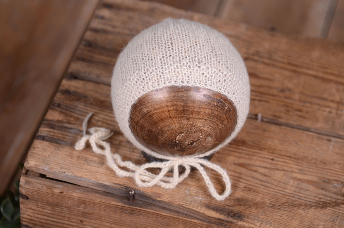 Gorro de angora liso amarillo claro