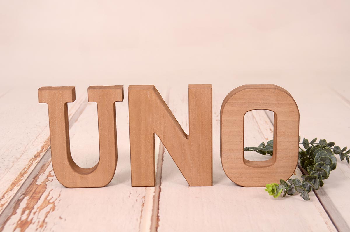 Brown UNO letters  20 cm