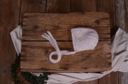 White multicoloured mohair hat