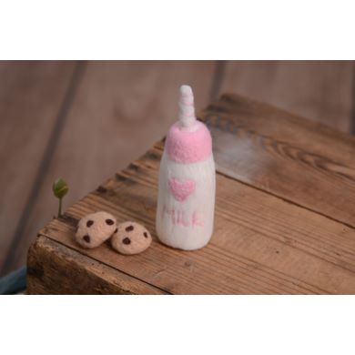 Pink biscuits and feeding bottle pack