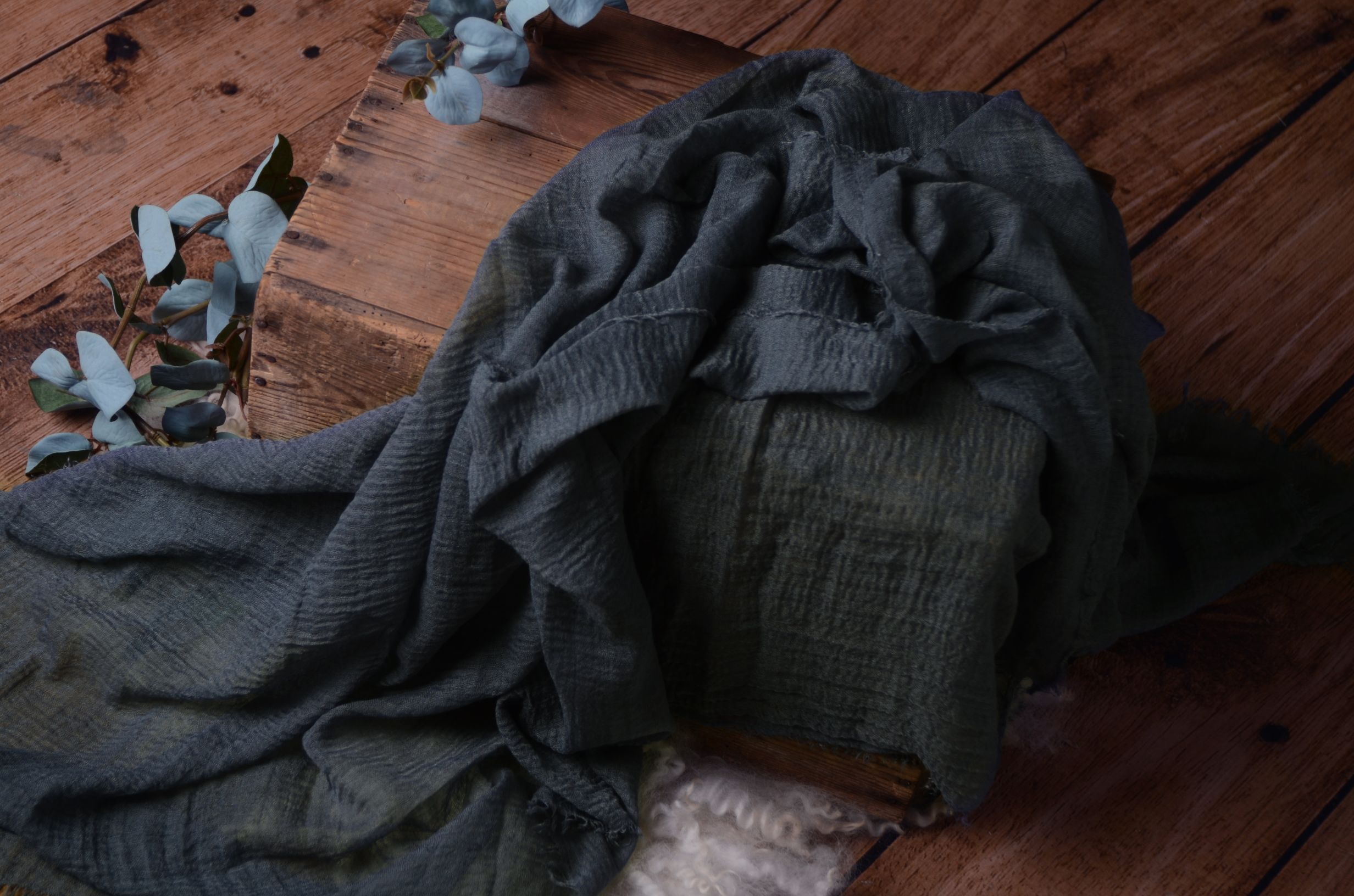 Denim blue cotton wrap