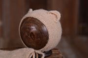 Brown mohair bodysuit and hat set