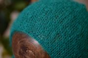 Mütze aus Angorawolle in Blaugrün