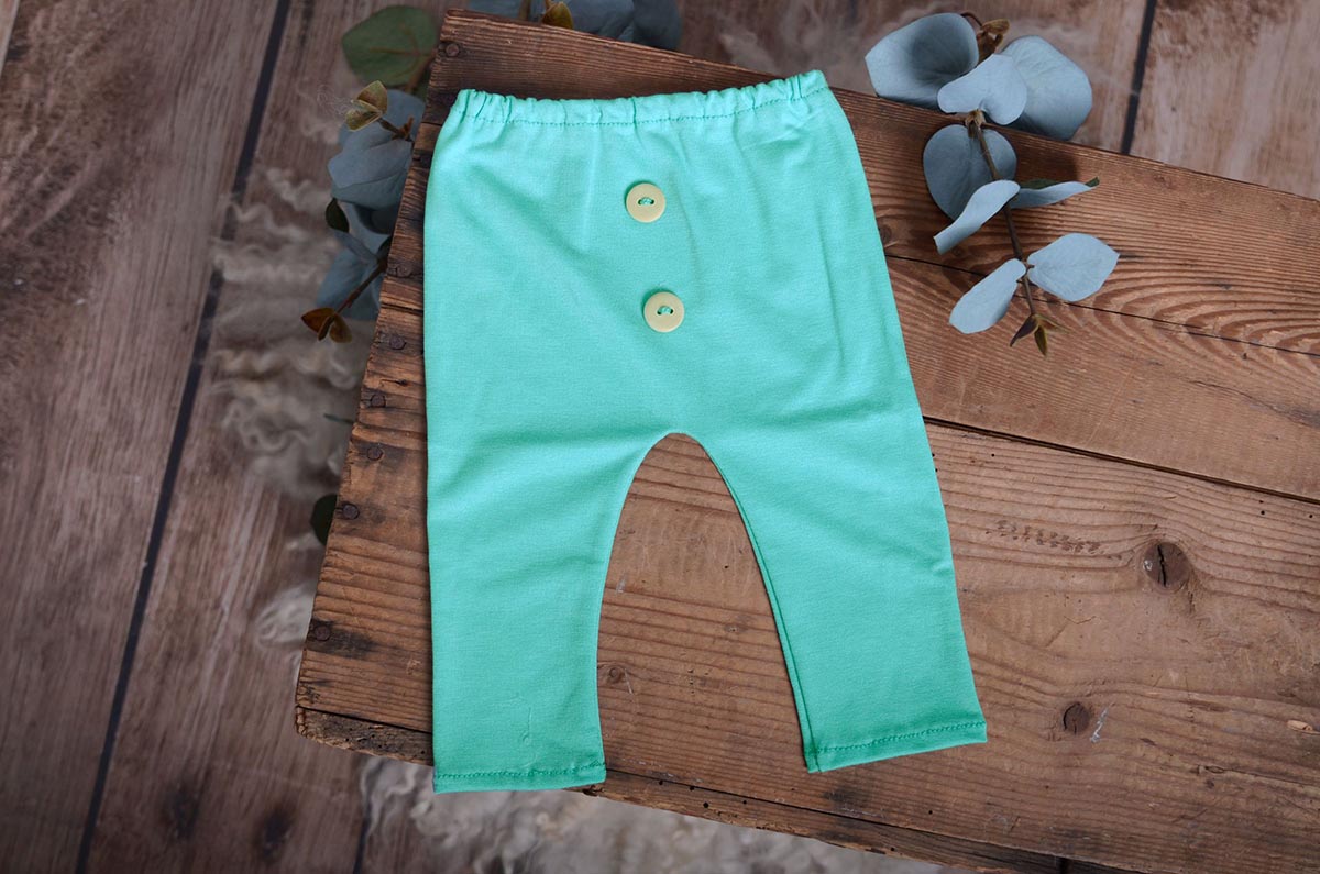 Pantalón de punto verde agua