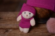 Pink hat and bear toy set
