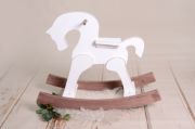 White and brown rocking horse