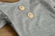 Grey stitch long-sleeve bodysuit 