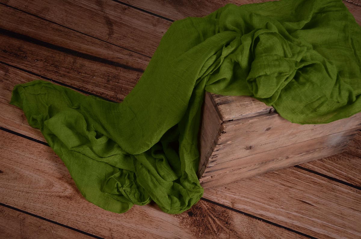 Dark olive green muslin wrap