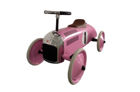 Pink and white racing car