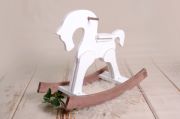 White and brown rocking horse