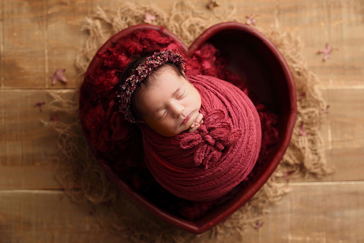 Red heart-shaped bowl