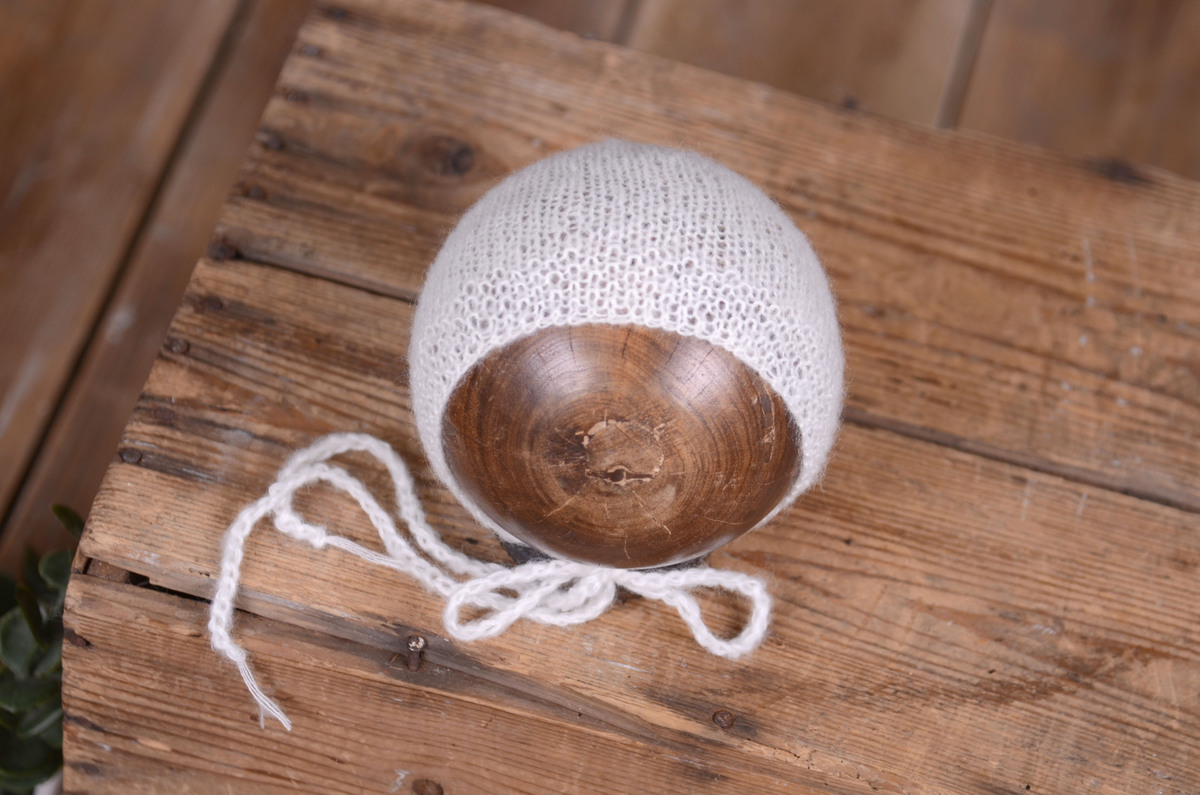 Gorro de angora liso blanco