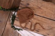 Brown smooth mohair hat