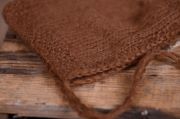 Brown smooth mohair hat