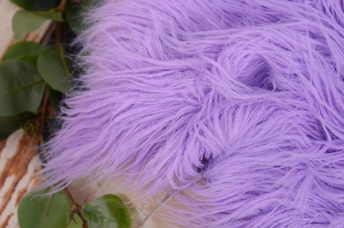 Manta de pelo extralargo rizado lila