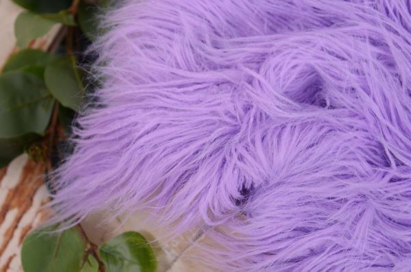 Lilac extra long curly-hair blanket