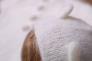 White mohair bodysuit and hat set