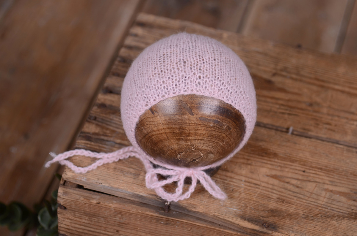 Gorro de angora liso rosa