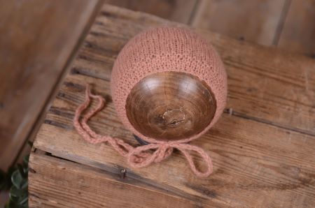 Dark pink smooth mohair hat