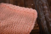 Salmon small plaited blanket