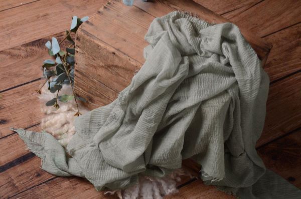 Wrap aus Baumwolle in Graugrün