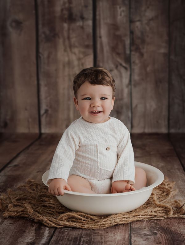 Balde plano pequeño beige