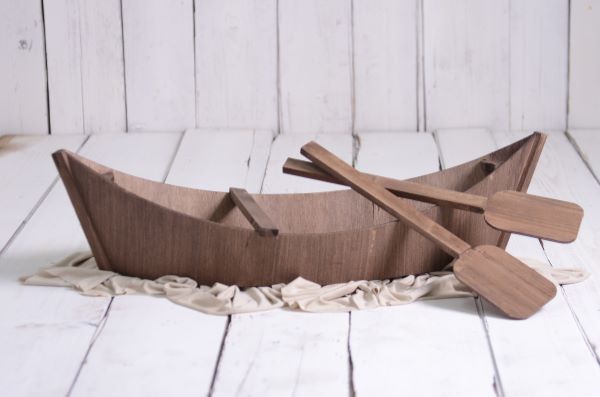 Brown rowboat