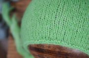 Green mohair hood
