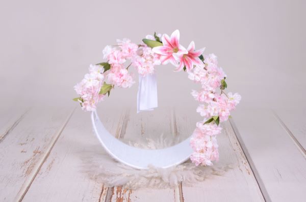 Pink cherry-blossom floral swing