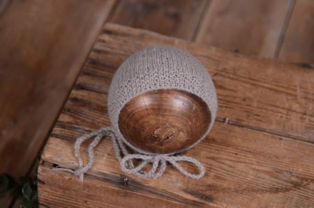 Light grey smooth mohair hat