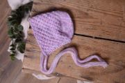 Purple multicoloured mohair hat