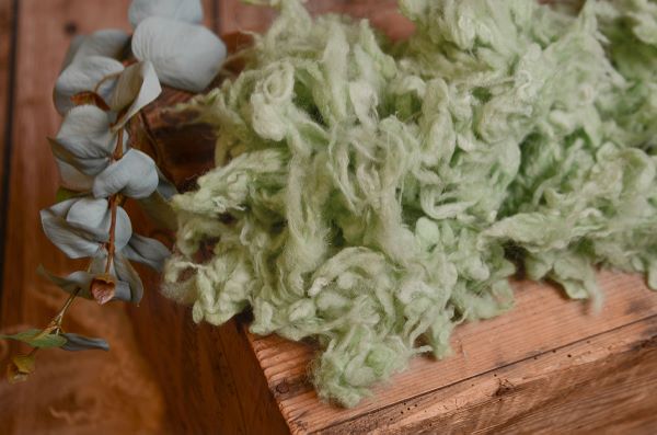 Green loose wool