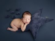 Set cuscino e stelle blu