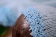 Sky blue mohair wrap and hat fantasy set
