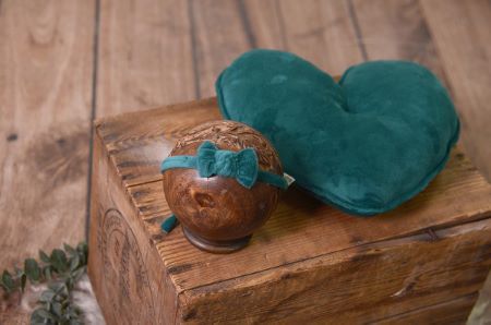 Set oreiller et coiffure vert bouteille