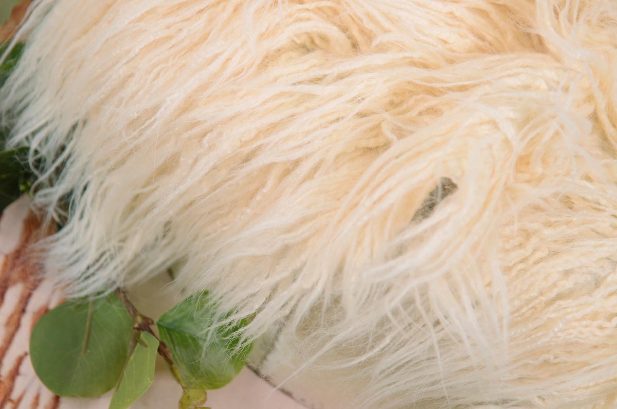 Manta de pelo extralargo rizado beige