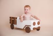White and brown rustic pick-up 