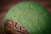 Mütze aus Angorawolle in Grün