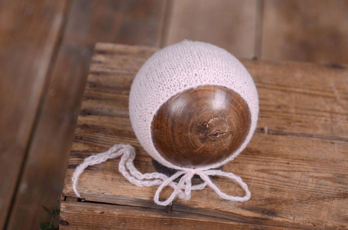Gorro de angora liso rosa claro