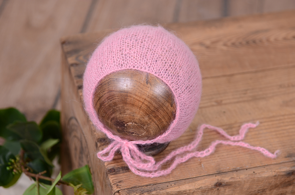 Gorro de angora rosa