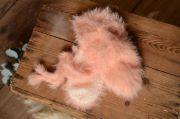 Baby pink fur hat with rabbit ears
